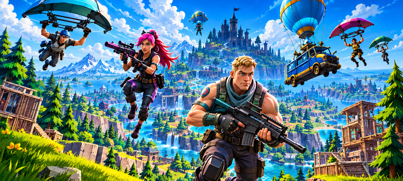 Descenso épico sobre la isla Fortnite